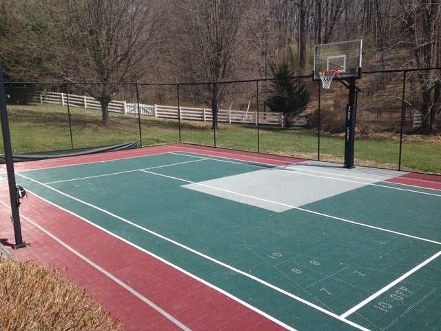 Backyard Multi Sport Court with Containment Netting System Modern