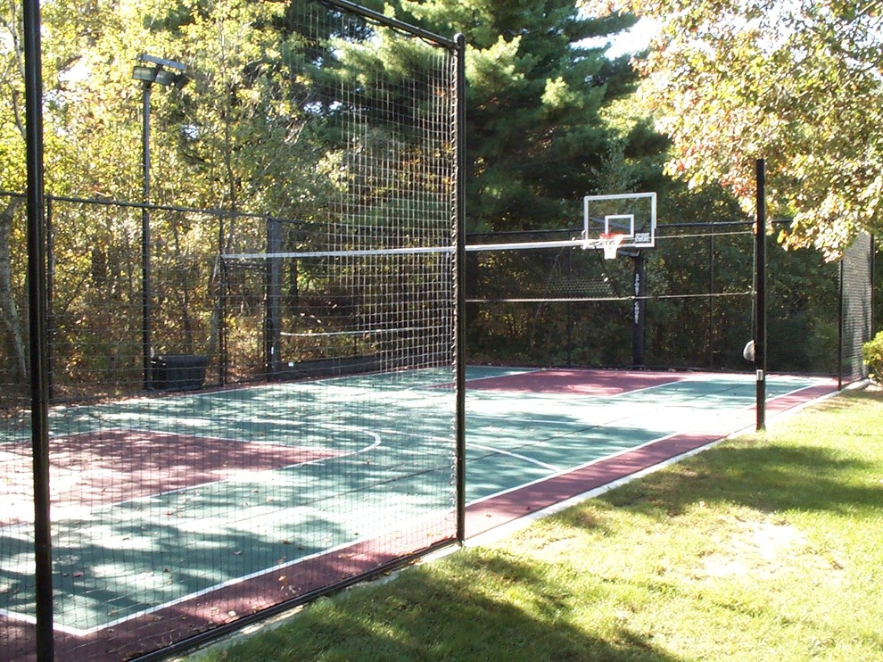 Backyard Mutlisport Basketball Courts in Foxboro Traditional