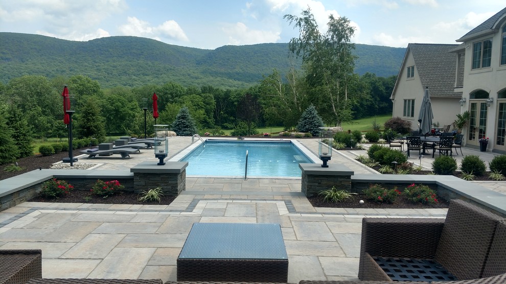 Backyard Retreat with Fire Pit Transitional Landscape