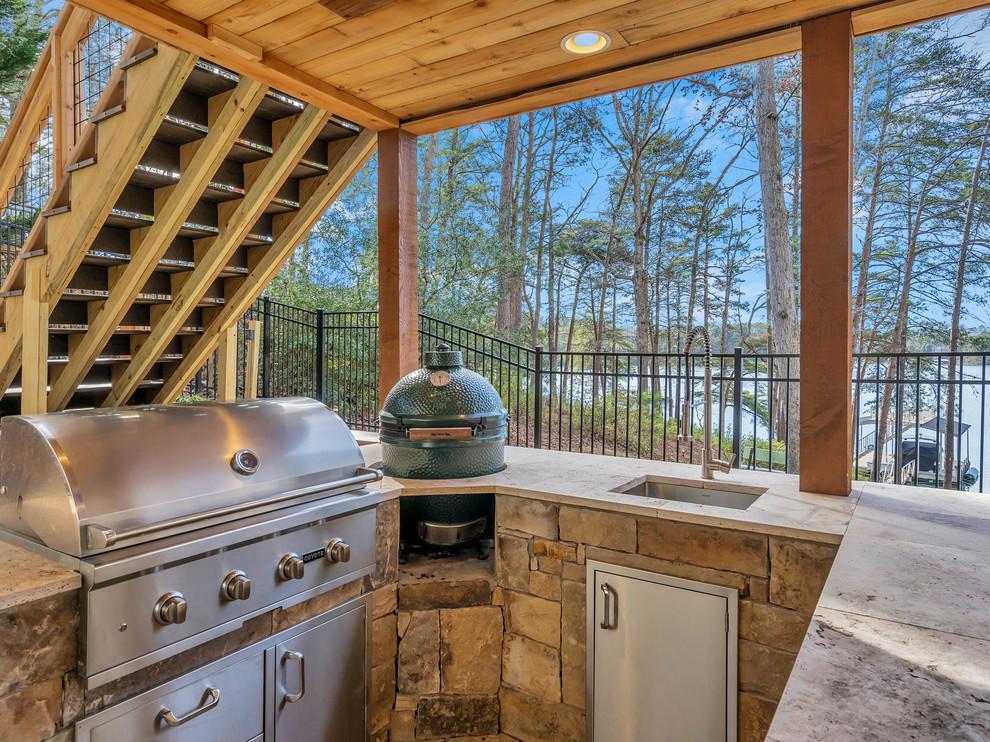 Baldridge Lake Cottage Rustic Landscape Atlanta by Bonsai