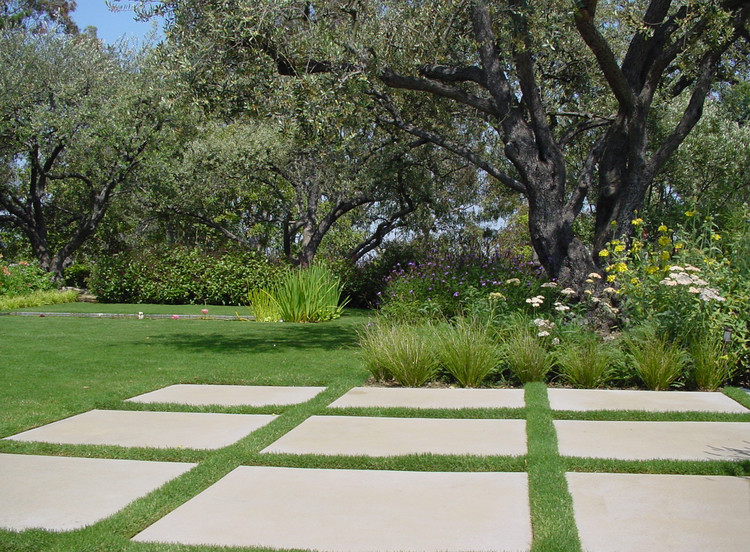 Idee per un giardino contemporaneo esposto a mezz'ombra di medie dimensioni e in cortile in estate con un ingresso o sentiero e ghiaia