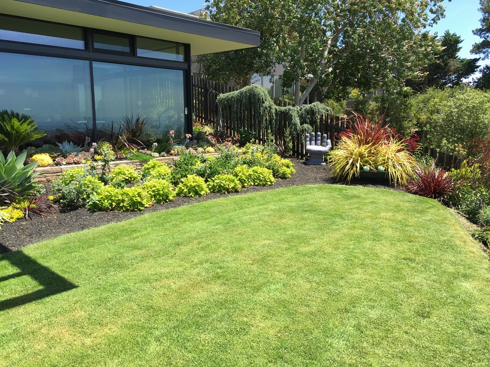 Idee per un piccolo giardino minimalista esposto in pieno sole davanti casa