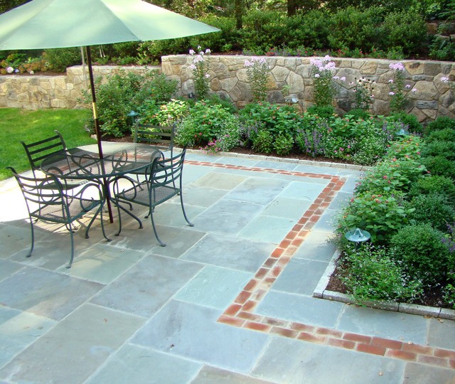 Bluestone Patio With Brick Border Patio Ideas