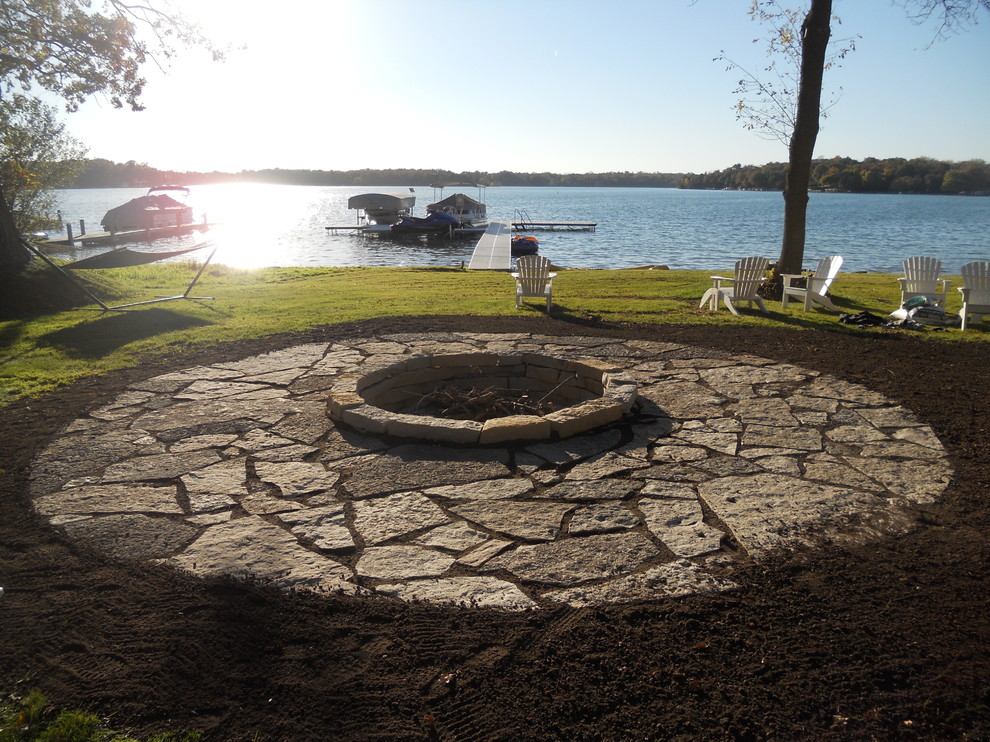 Bob's Grading Lannon stone fire pit Landscape Milwaukee by Bob