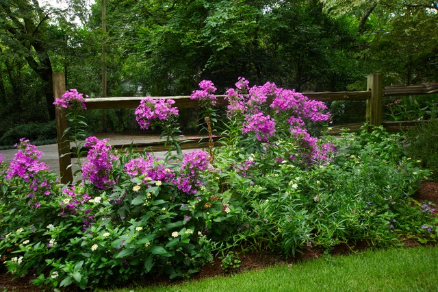 Border Garden With Split Rail Fence American Traditional Garden Birmingham By Troy Rhone Garden Design Houzz