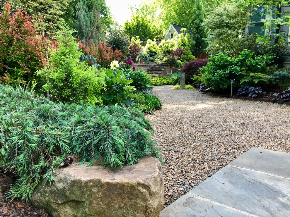Свежая идея для дизайна: участок и сад на заднем дворе в стиле фьюжн - отличное фото интерьера