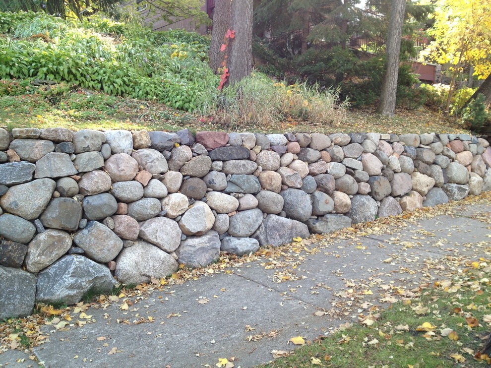 Boulder Rock Walls In Minneapolis Traditional Landscape