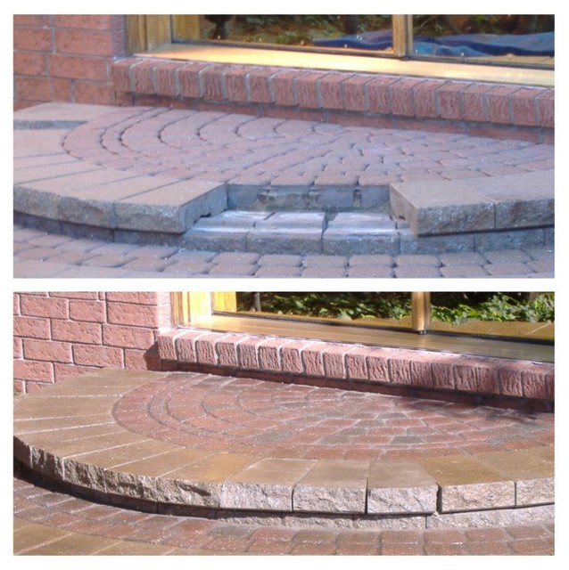 brick paver, cleaning, resanding, and repairing Traditional Garden