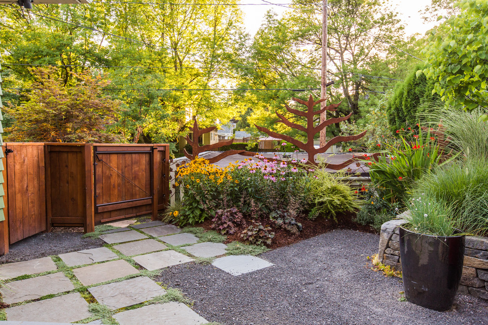 This is an example of a small craftsman backyard gravel outdoor sport court in Portland.