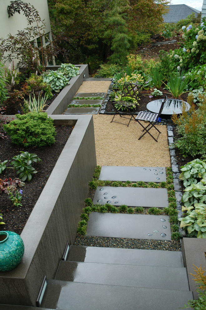 This is an example of a mid-sized contemporary landscaping in Portland.