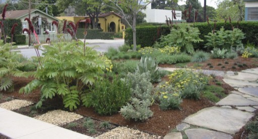 Design ideas for an eclectic landscaping in San Luis Obispo.
