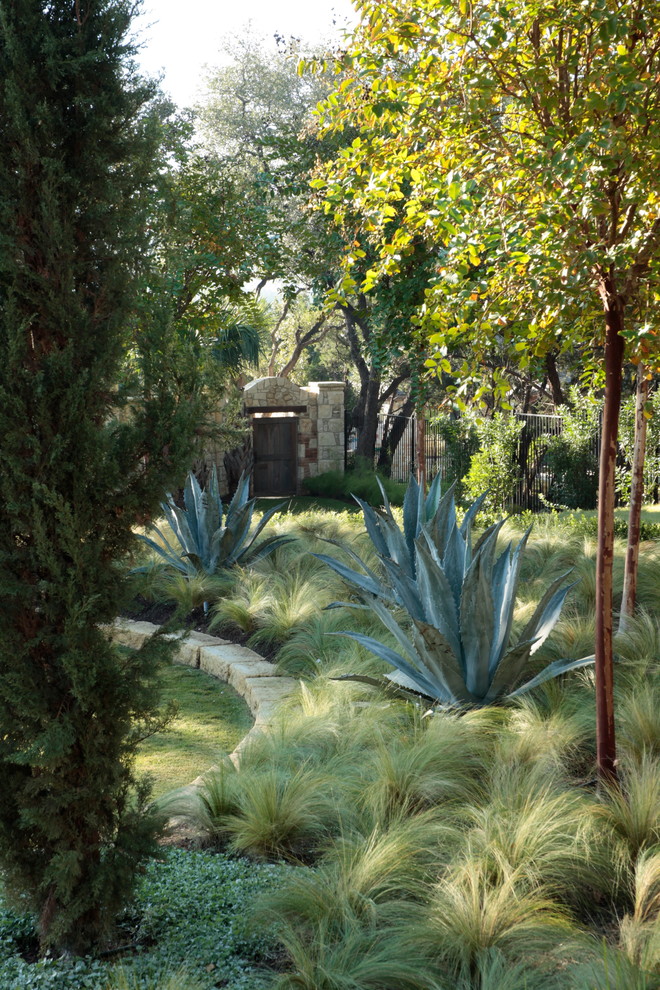 オースティンにある地中海スタイルのおしゃれな庭の写真