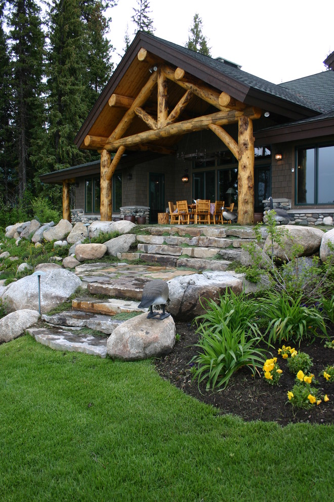 Cabin in the Woods Rustic Landscape Boise by McCall Design