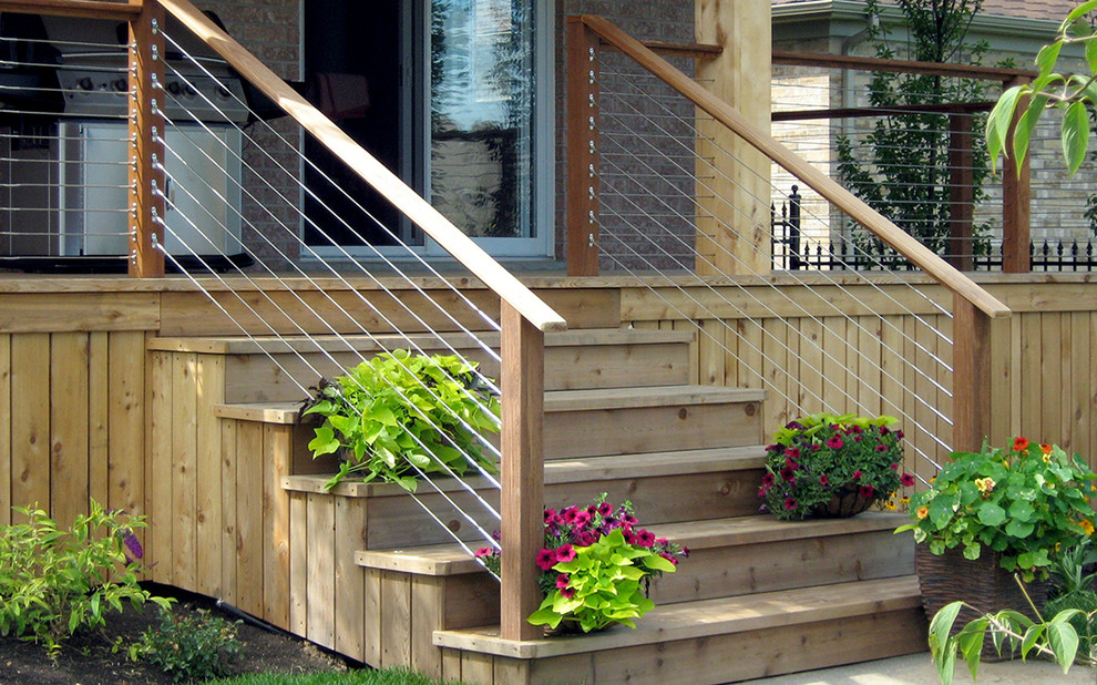 Cable deck railing Landscape Toronto by Earthscape Landscape