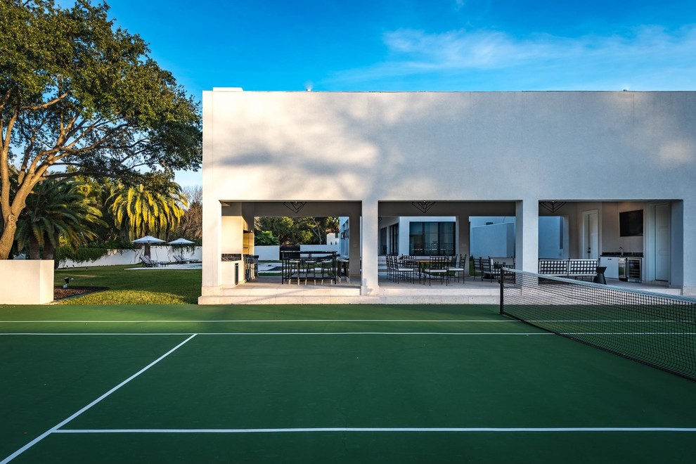 Inspiration for a contemporary backyard outdoor sport court in Austin.