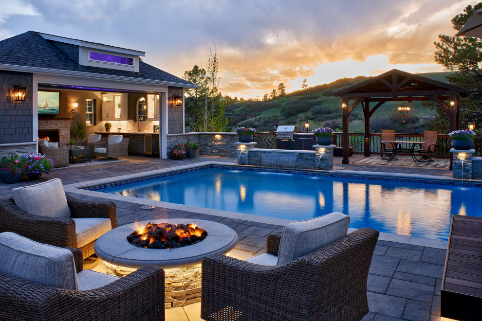 Castle Rock Pool Area Traditional Landscape Denver By Browne And Associates Custom