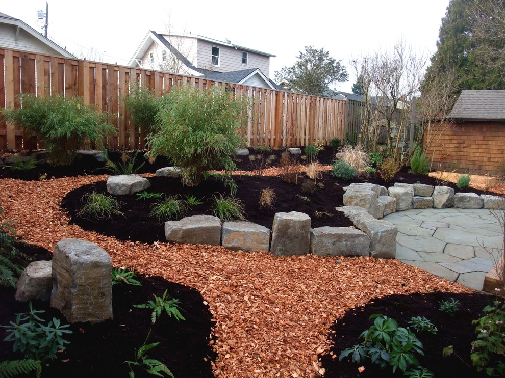 This is an example of a world-inspired garden in Portland.