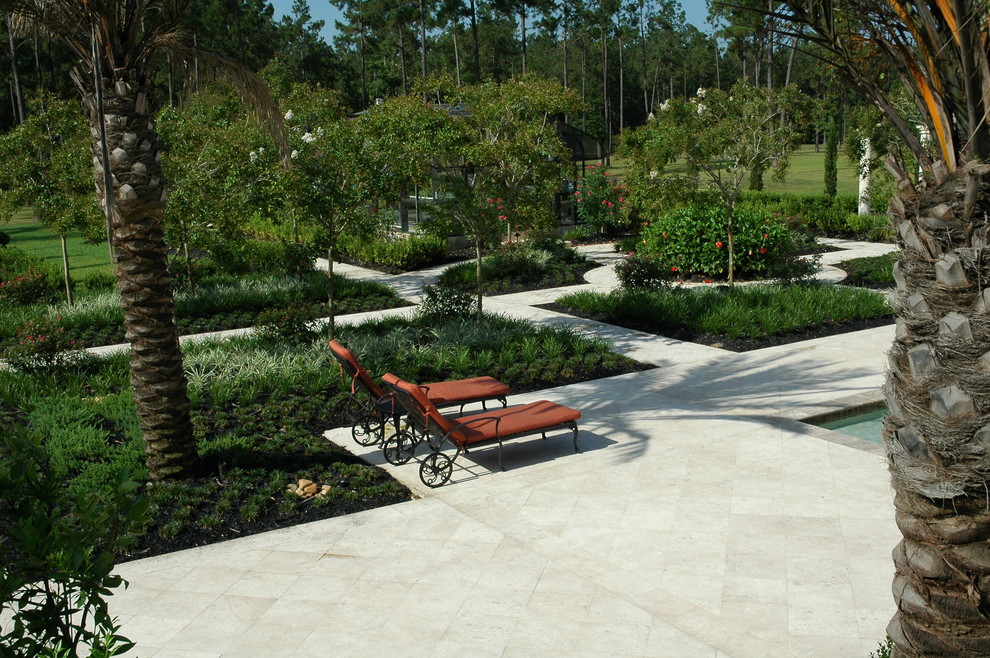 This is an example of a mediterranean garden in New Orleans.