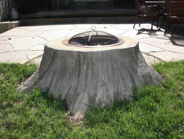 Clifrock Tree Stump Outdoor Fire Pit In Connecticut Traditional Garden New York By Horizon Landscape Design Llc Houzz Ie