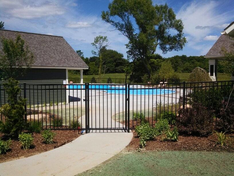 Community Pool Fence Contemporary Landscape Grand Rapids by Straight Line Fence Houzz