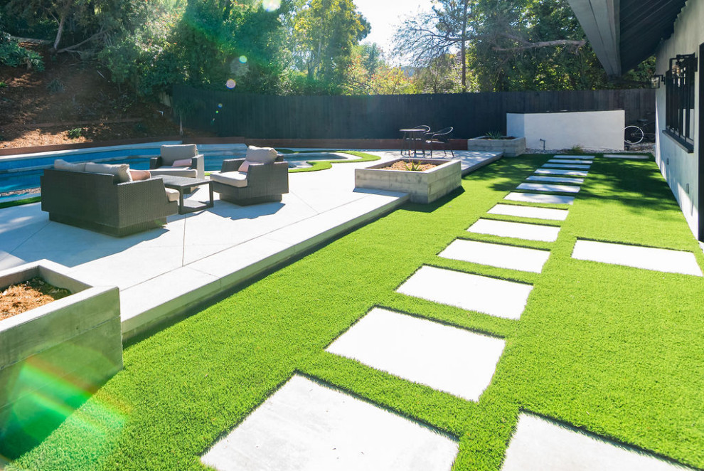 Complete Backyard Renovation in Tarzana Contemporary Landscape