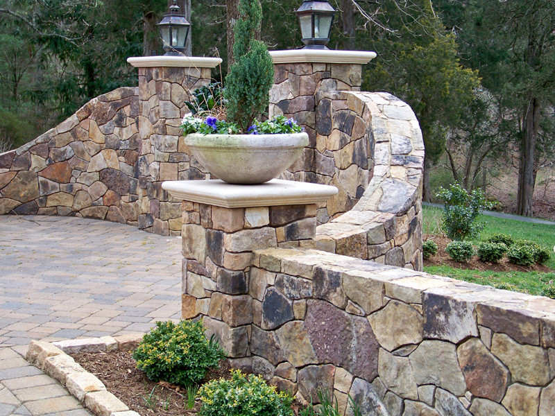 Concrete Paver Driveway and Entrance walls Traditional Landscape