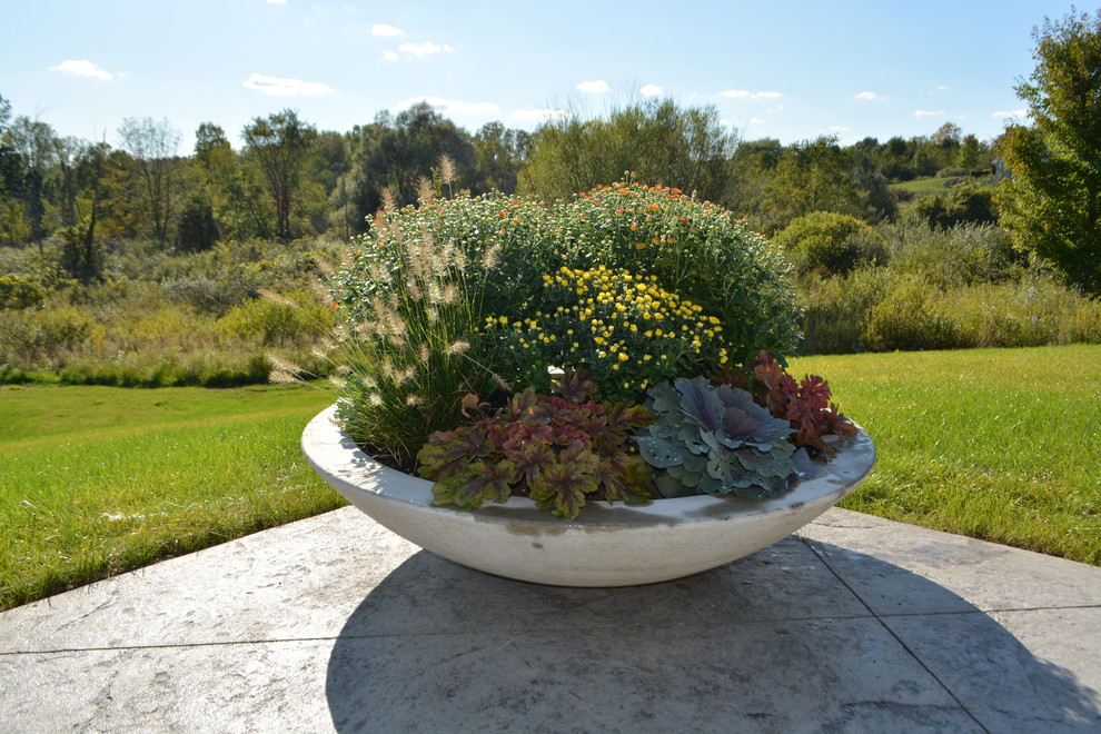 Inspiration for a contemporary landscaping in Grand Rapids for fall.