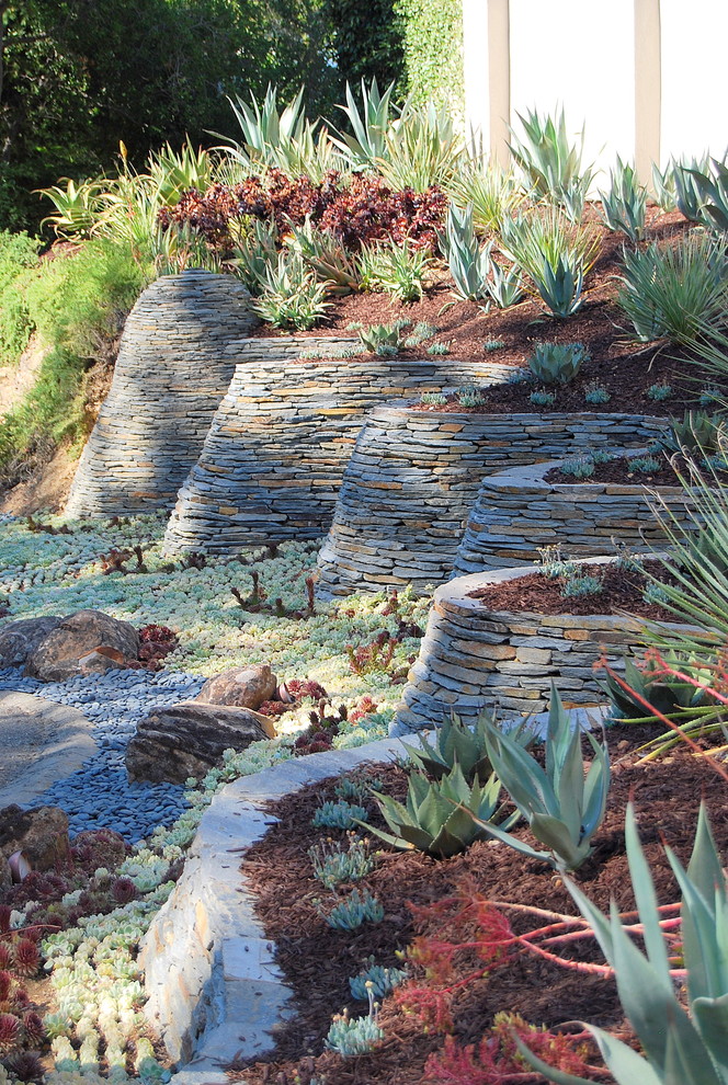 Esempio di un giardino minimal esposto in pieno sole con un pendio, una collina o una riva