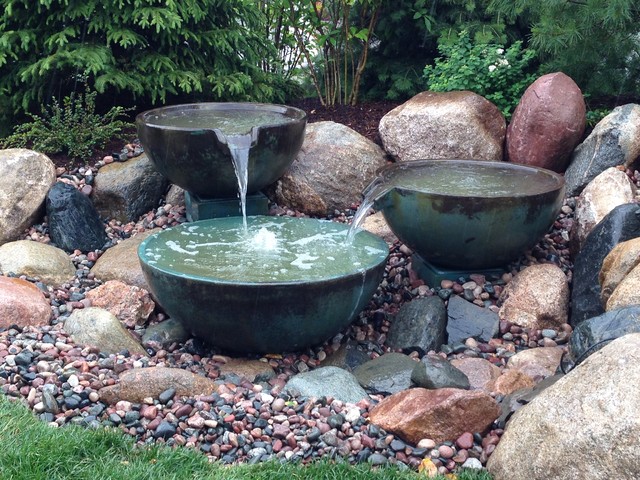 Creating an Aquascape Spillway Bowls fountain. - Contemporary - Garden ...