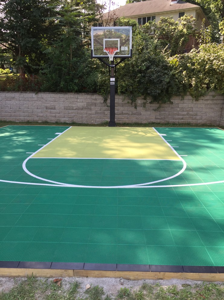 Custom Backyard Basketball Court - Modern - Landscape ...