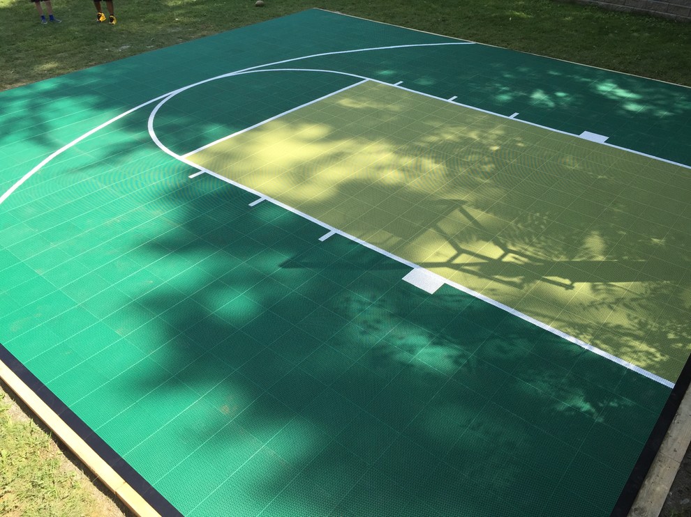Custom Backyard Basketball Court Modern Landscape New York by