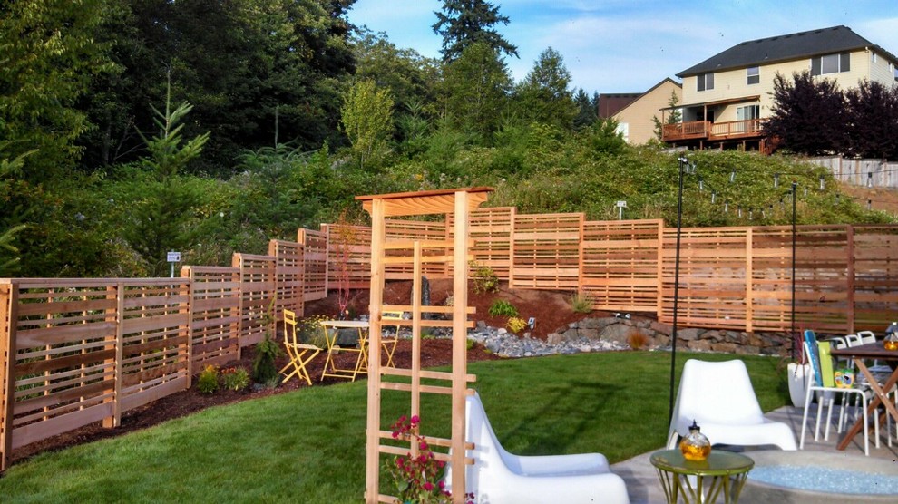 Custom Cedar Fence Craftsman Landscape Vancouver by Pioneer