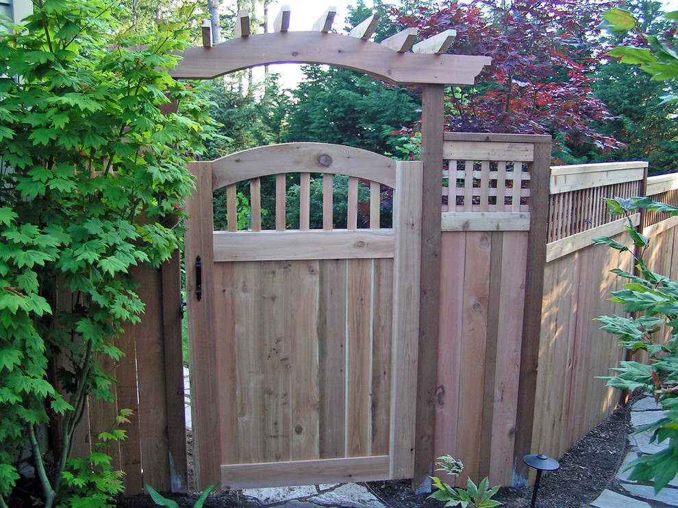 Custom Cedar Fence Craftsman Landscape Vancouver by Pioneer