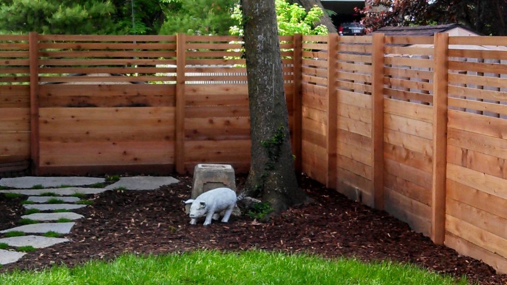 Custom Cedar Privacy Fence Traditional Landscape Grand Rapids by Straight Line Fence Houzz