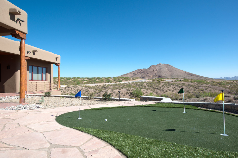 Custom Rammed Earth Home Southwestern Landscape Austin by