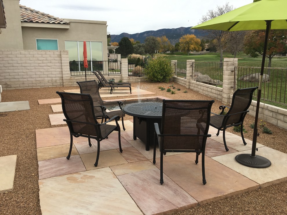 Cut Flagstone Patio Southwestern Landscape Albuquerque by Steve