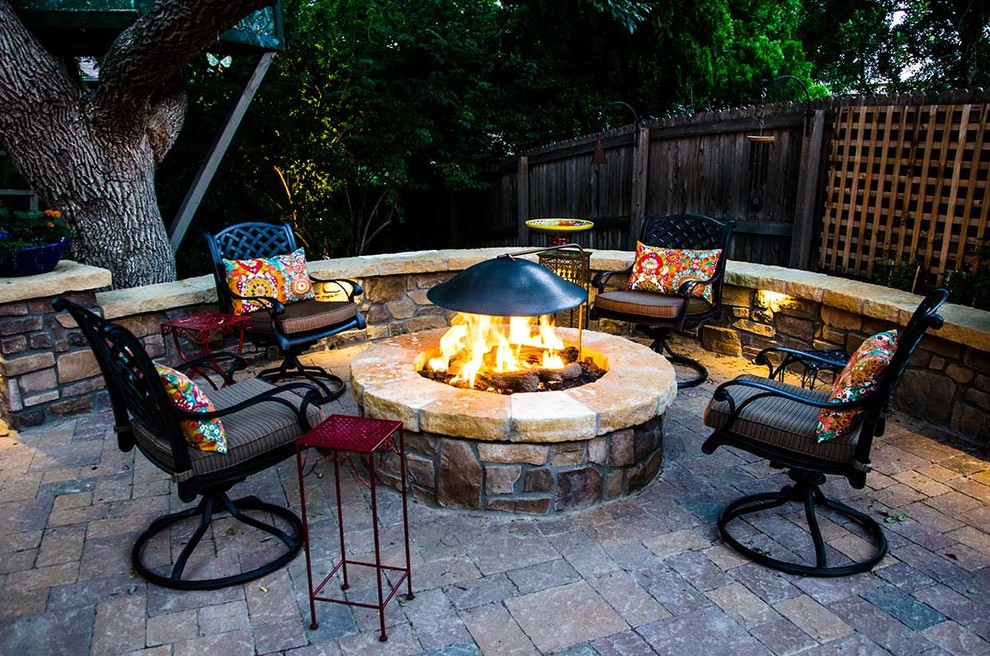 Denver Backyard Cozy Firepit on Patio Traditional Landscape