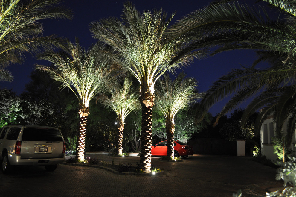 Dramatic Lighting Mediterranean Landscape Phoenix by Exteriors By Chad Robert Houzz