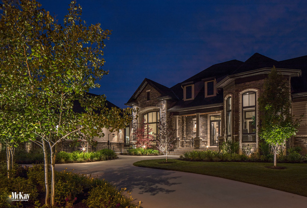 Driveway Landscape Lighting Design Elkhorn, Nebraska Transitional