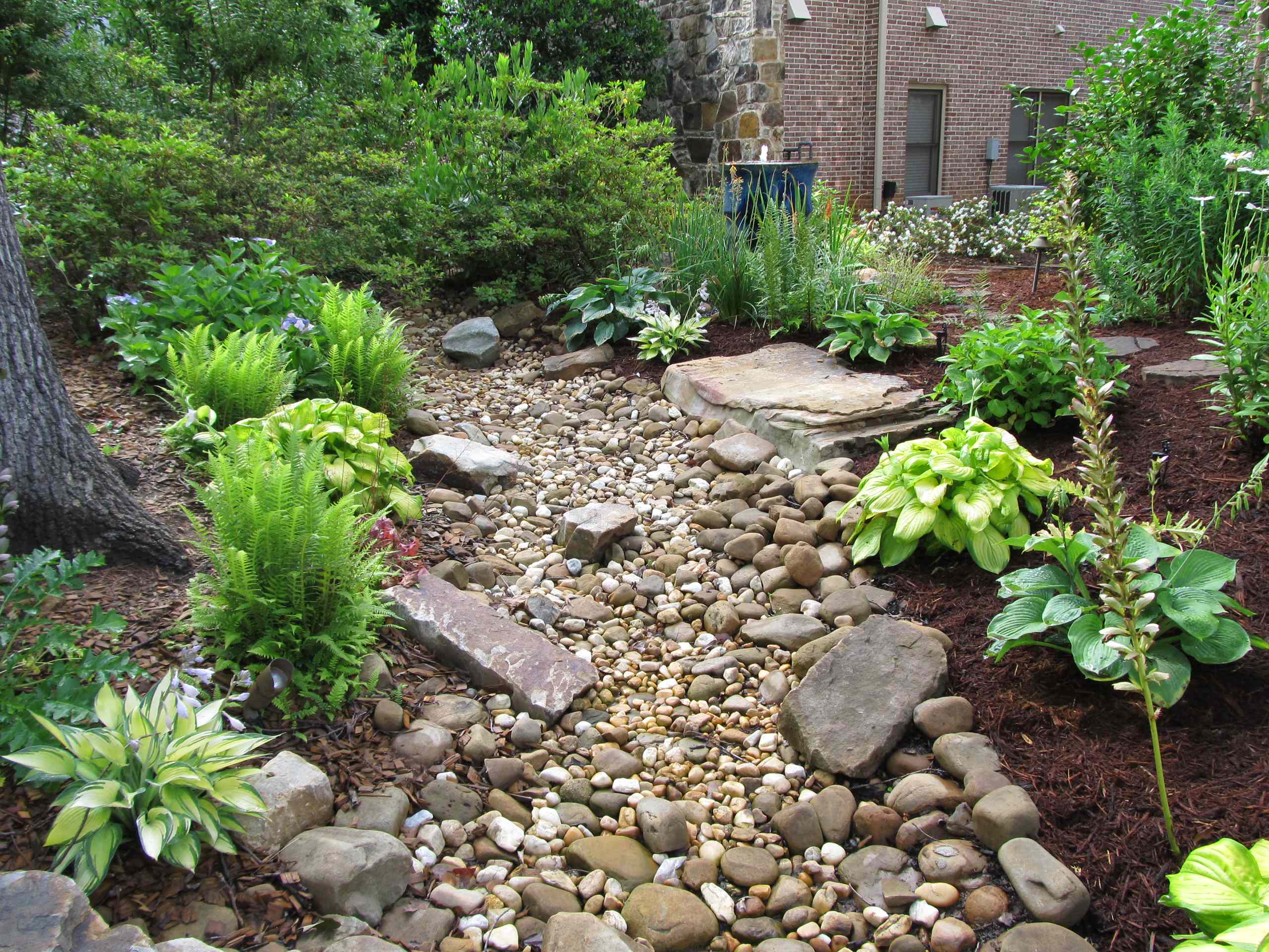 Dry Creek Bed And Shade Garden Traditional Landscape Atlanta By Botanica Atlanta Landscape Design Build Maintain Houzz