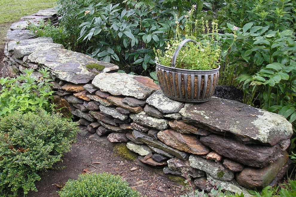 Dry stone walls Eclectic Landscape Portland Maine by Green