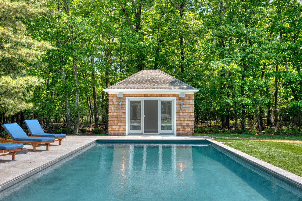 East Hampton House Pool, Pool house, spa, Modern Pool New York