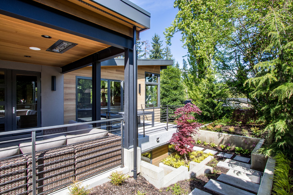 Design ideas for a contemporary garden in Seattle with a garden path and concrete paving.
