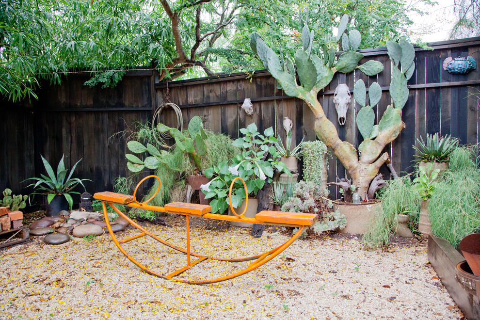 Inspiration for an eclectic garden in Austin.
