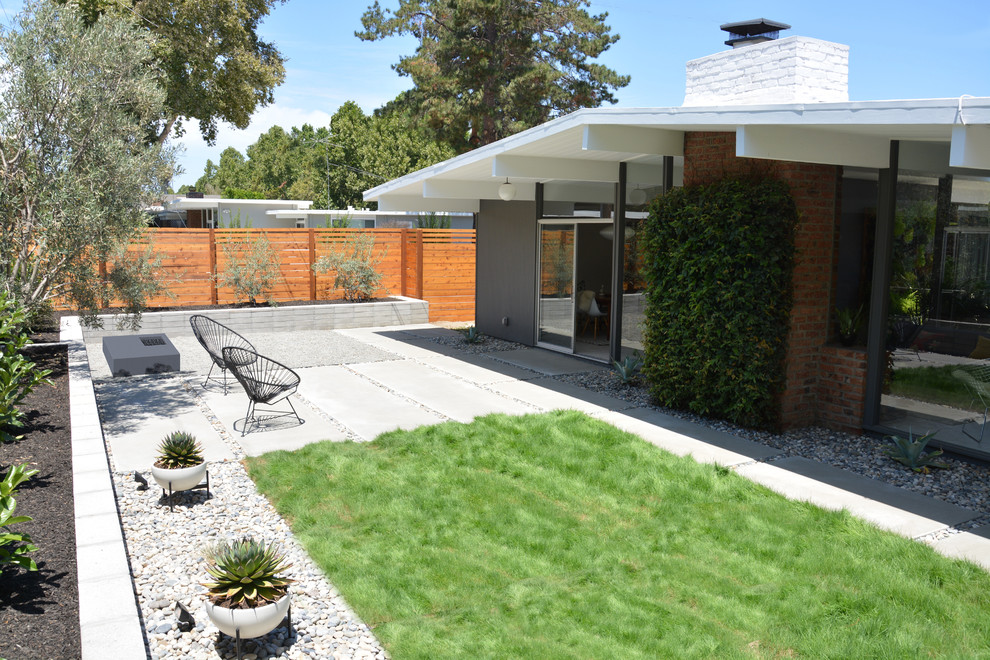 Immagine di un giardino xeriscape design dietro casa con pavimentazioni in cemento