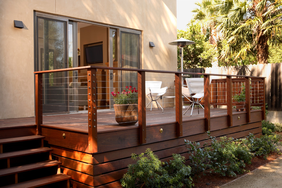 Inspiration for a mid-sized modern shade backyard mulch landscaping in San Francisco.