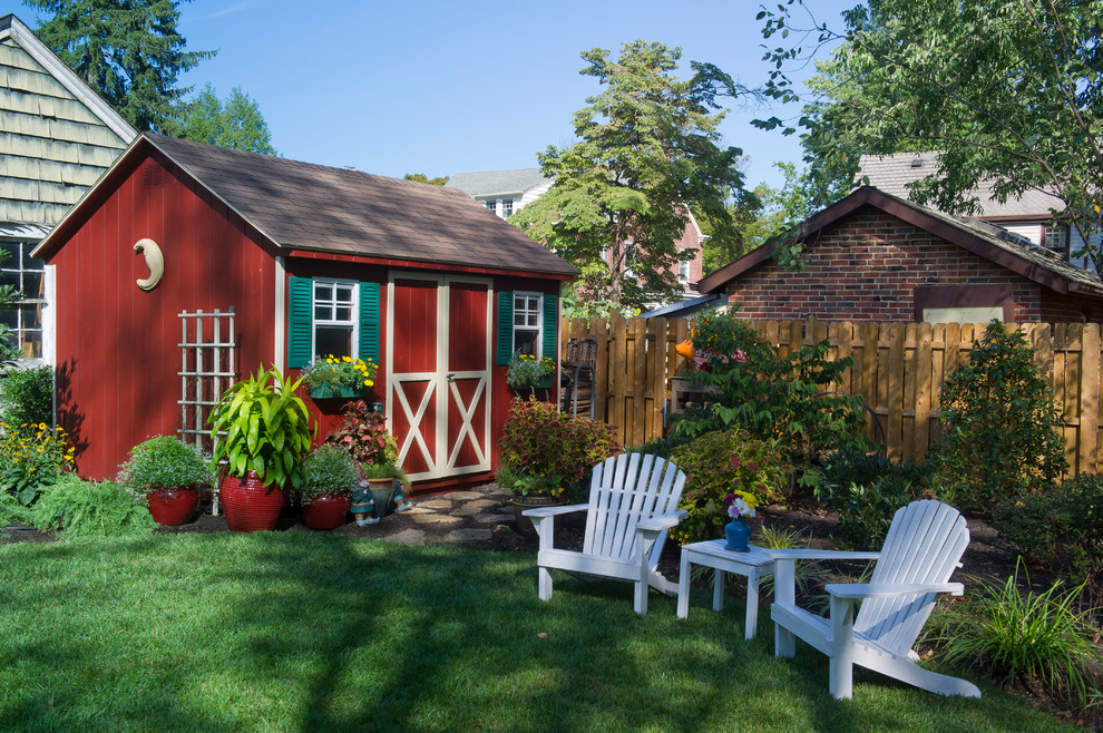 This is an example of a traditional backyard landscaping in Other.