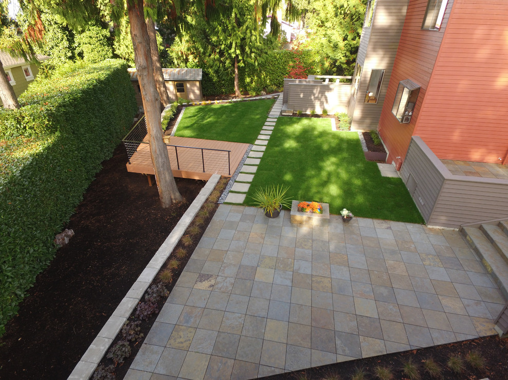 This is an example of a modern backyard landscaping in Seattle.