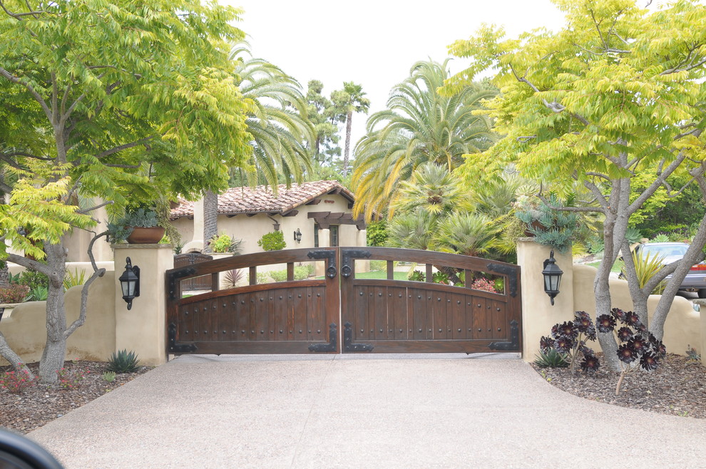 サンディエゴにある地中海スタイルのおしゃれな庭 (庭への小道) の写真