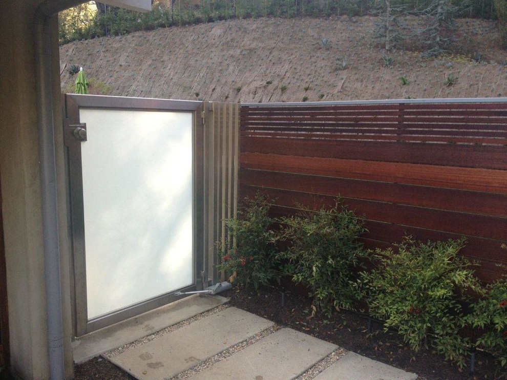 Idee per un giardino minimalista nel cortile laterale con un ingresso o sentiero